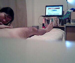 Sweet asian teen student sucks and fucks the landlord to pay the rent