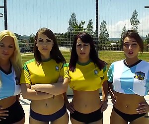Fucked by sporty futbol babesReport this video